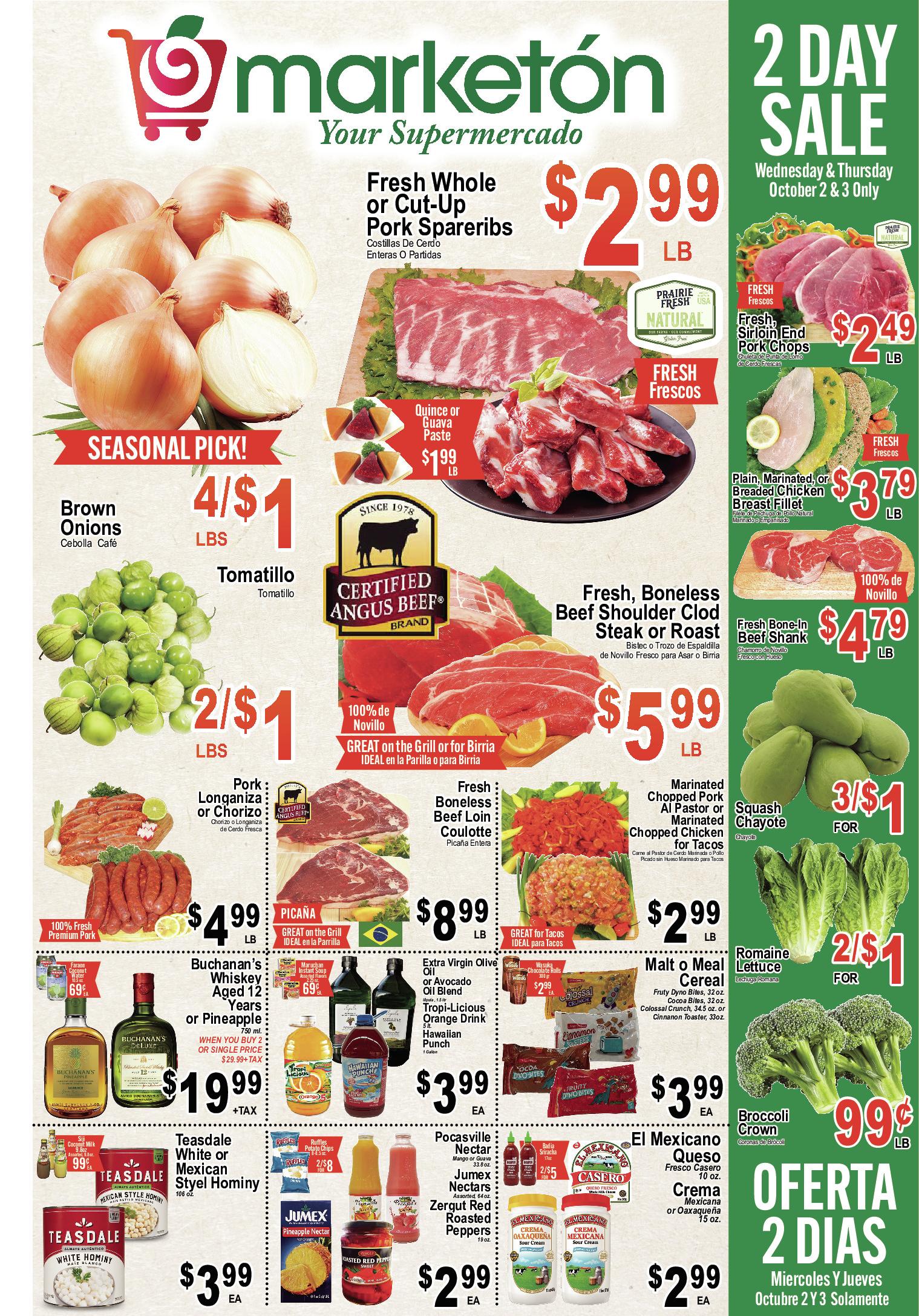 Marketon weekly ad page 1, version 2